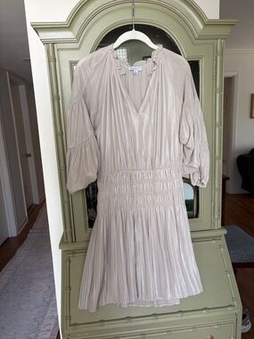 Current Air Blush Cream Shimmer Mini Dress